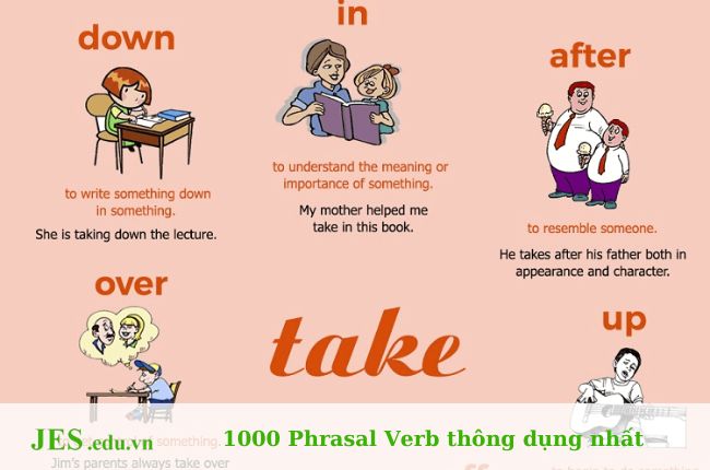 Phrasal verb với take thường gặp nhất